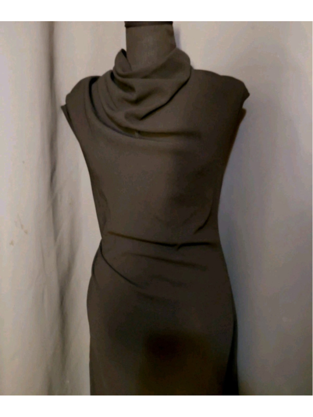 Zara Black High Neck Draped Classic Chic Sleeveless Ankle Maxi Dress Medium NWT - Picture 2 of 8